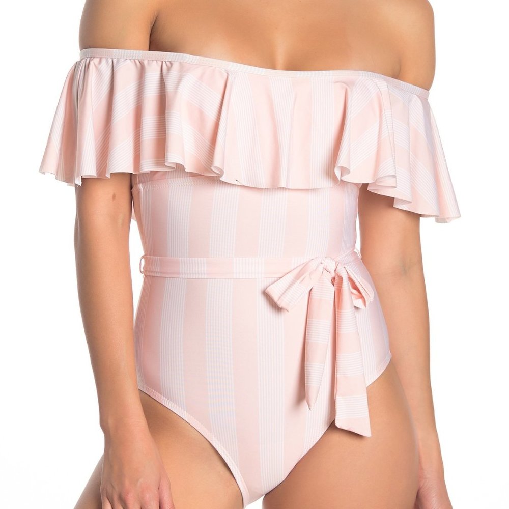 SPLENDID Long Lines Off the Shoulder Swimsuit